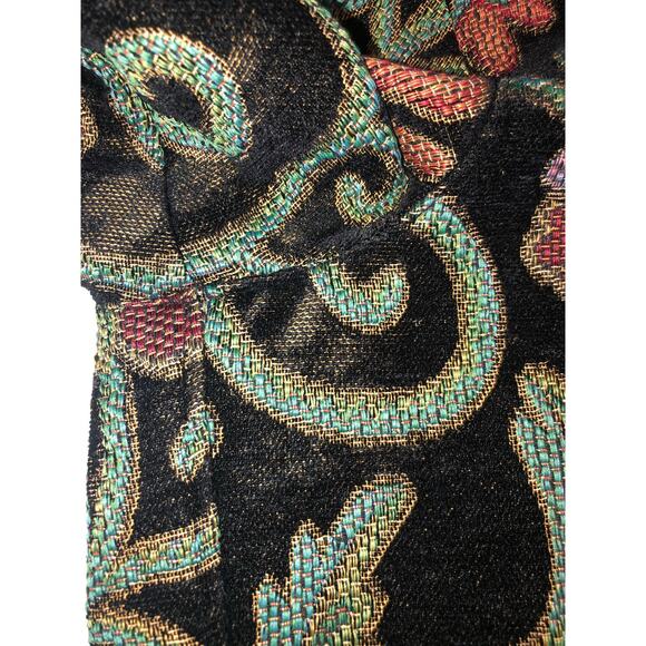 Vintage Jacket Brocade Textured Floral Black Woven Size M Multi Color Hong Kong - Picture 10 of 11